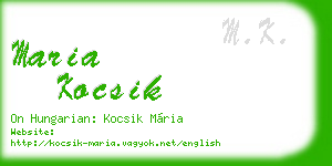 maria kocsik business card